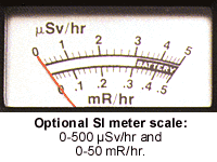 SI meter dial for Monitor 4 pancake G-M Survey meter