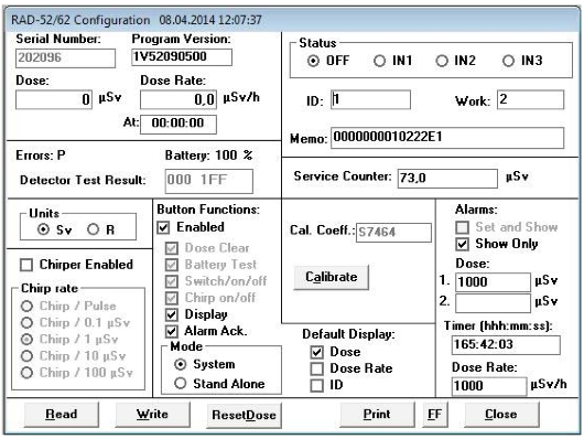 software screenshot for rados rad-60