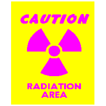 radiation warning labels, peel-off the paper backing