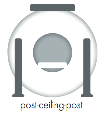 post-ceiling-post configuration for Dorado-1 laser system