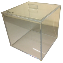 clear acrylic  storage container for shielding beta radioactive waste